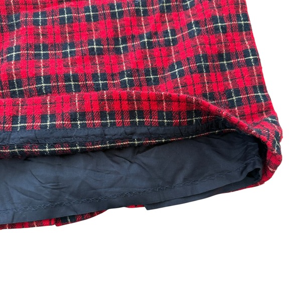 Pendleton Wool Skirt Womens 2P Red Black Plaid Vintage Tartan =Pencil Midi 1980s - Picture 7 of 7